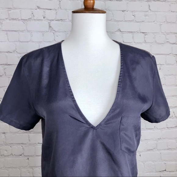 Silence + Noise Gray Mixed Material Top - Picture 2 of 5